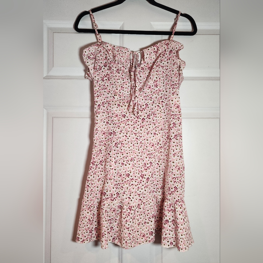 Shein Pink Floral Lightweight Sleeveless Mini Dress S